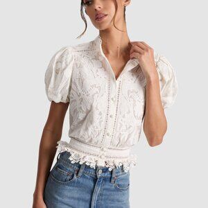 NWT - LORYN EMBROIDERED BLOUSE